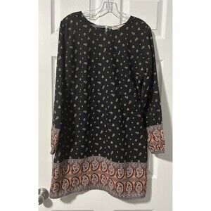 Abercrombie & Fitch Black Paisley Long Sleeve Mini Dress Size Medium